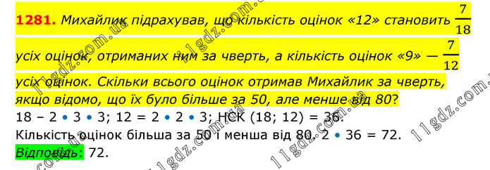 1281 » Вправи 1201 - 1300 » ГДЗ Математика 6 клас Мерзляк (2023)