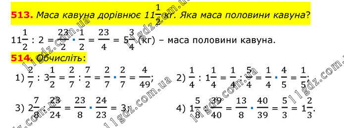 513-514 » Завдання 501 - 600 » ГДЗ Математика 6 клас Тарасенкова (2023)