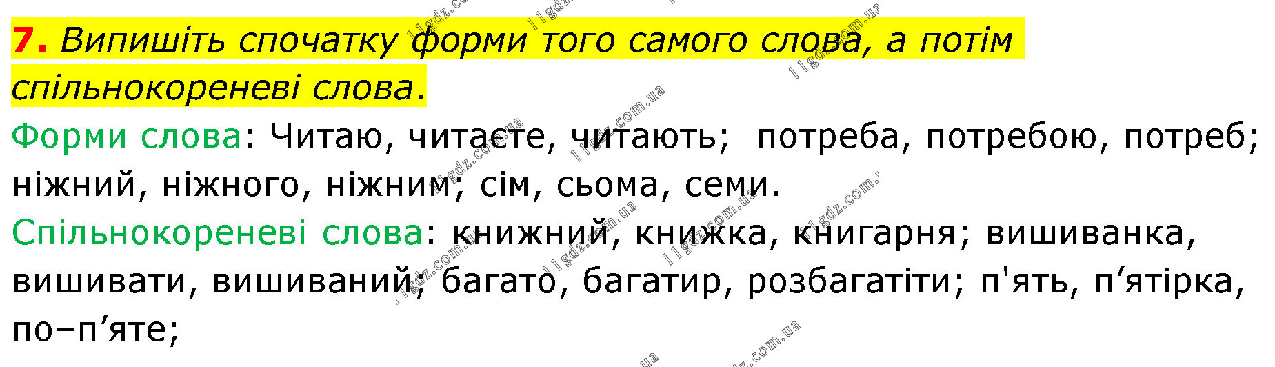 29 (7) » СЛОВОТВІР. ОРФОГРАФІЯ » ГДЗ Українська мова 6 клас Авраменко